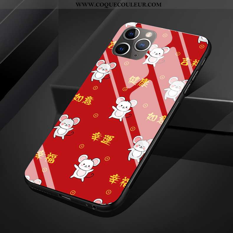 Housse iPhone 11 Pro Max Verre Coque Dessin Animé, Étui iPhone 11 Pro Max Créatif Téléphone Portable