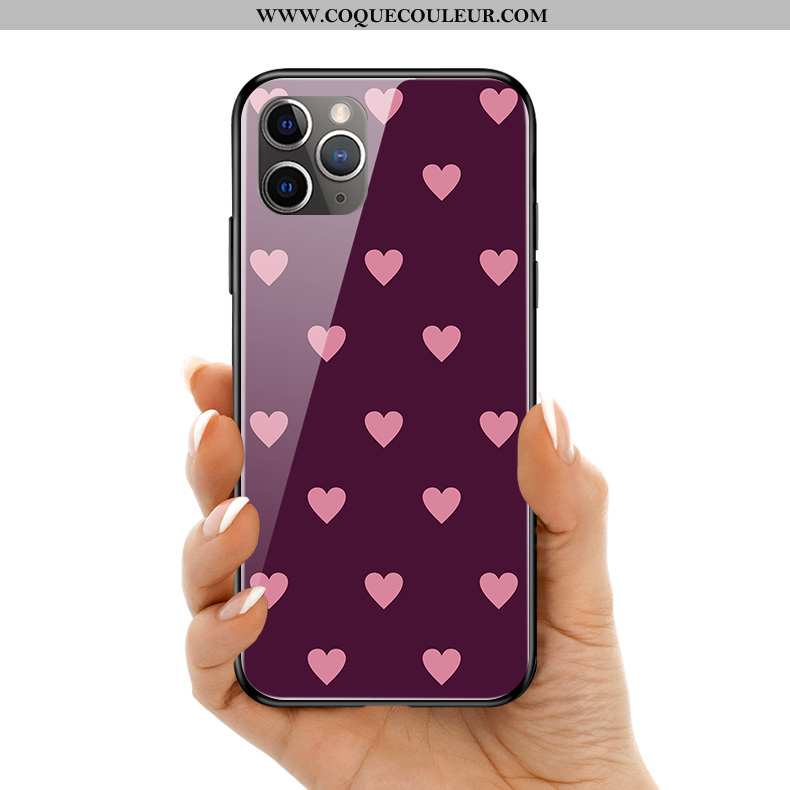 Housse iPhone 11 Pro Max Verre Amoureux Téléphone Portable, Étui iPhone 11 Pro Max Charmant Violet
