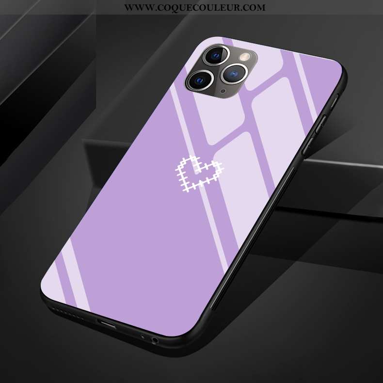 Housse iPhone 11 Pro Max Verre Amoureux Téléphone Portable, Étui iPhone 11 Pro Max Charmant Violet