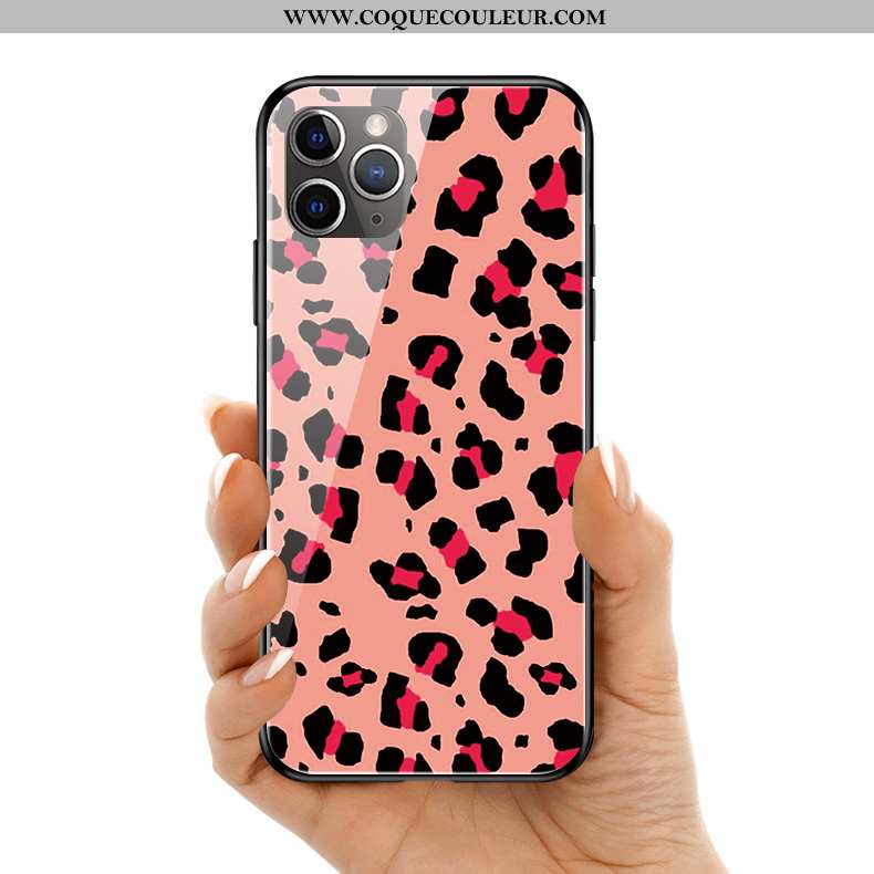 Coque iPhone 11 Pro Max Silicone Téléphone Portable Verre, Housse iPhone 11 Pro Max Mode Frais Rose