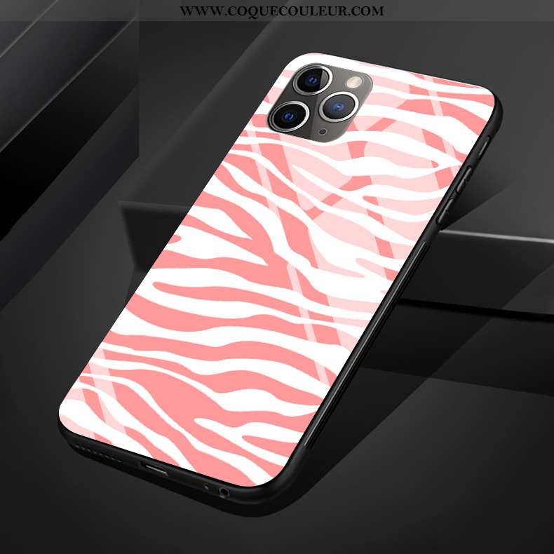 Coque iPhone 11 Pro Max Silicone Téléphone Portable Verre, Housse iPhone 11 Pro Max Mode Frais Rose