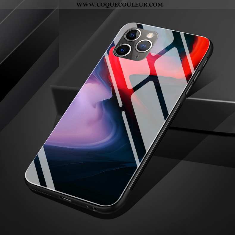 Étui iPhone 11 Pro Max Protection Abstrait Couleur, Coque iPhone 11 Pro Max Verre Téléphone Portable