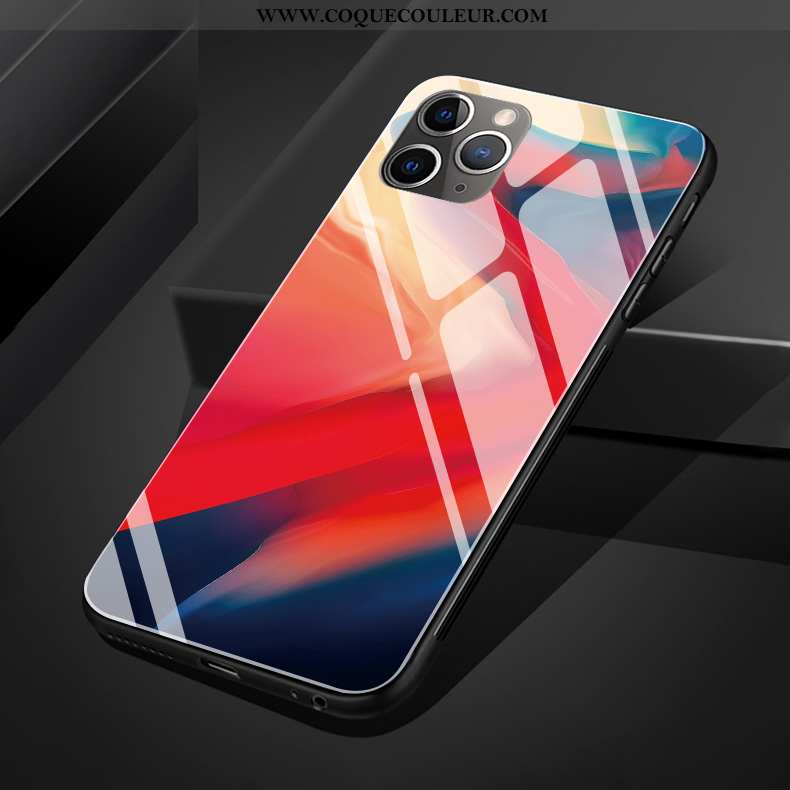 Étui iPhone 11 Pro Max Protection Abstrait Couleur, Coque iPhone 11 Pro Max Verre Téléphone Portable