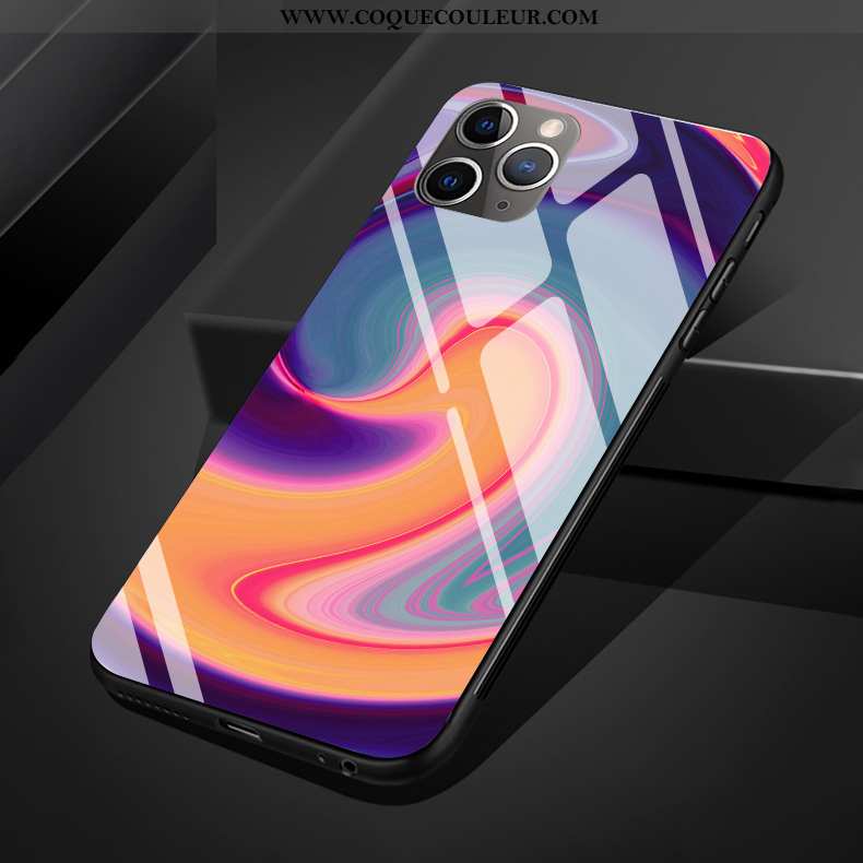 Étui iPhone 11 Pro Max Protection Abstrait Couleur, Coque iPhone 11 Pro Max Verre Téléphone Portable