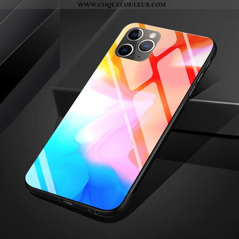 Étui iPhone 11 Pro Max Protection Abstrait Couleur, Coque iPhone 11 Pro Max Verre Téléphone Portable