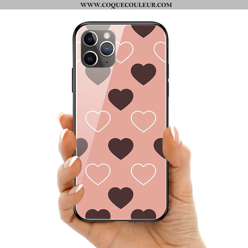 Étui iPhone 11 Pro Max Créatif Amour Téléphone Portable, Coque iPhone 11 Pro Max Silicone Petit Rose