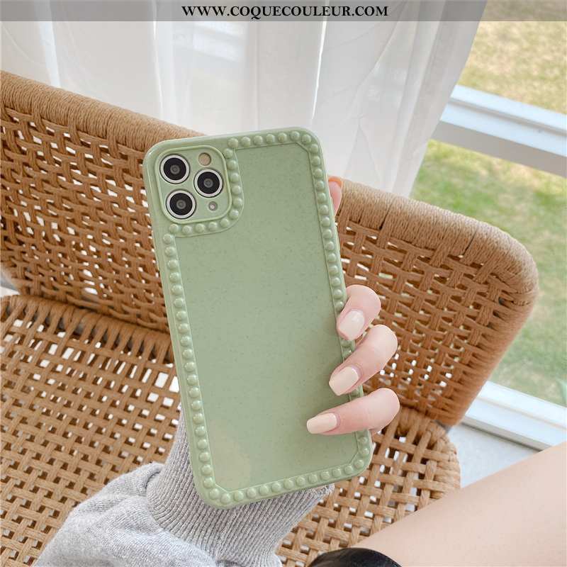 Housse iPhone 11 Pro Max Protection Vert Simple, Étui iPhone 11 Pro Max Personnalité Verte