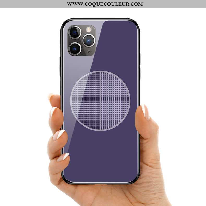 Étui iPhone 11 Pro Max Protection Silicone Violet, Coque iPhone 11 Pro Max Verre Violet