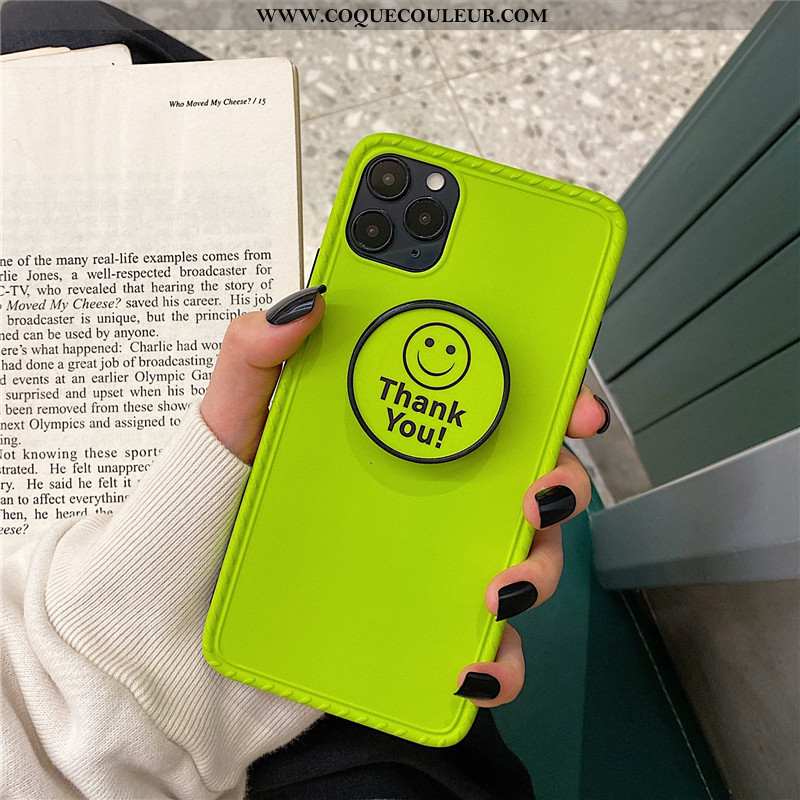 Coque iPhone 11 Pro Fluo Téléphone Portable, Housse iPhone 11 Pro Souriant Support Verte