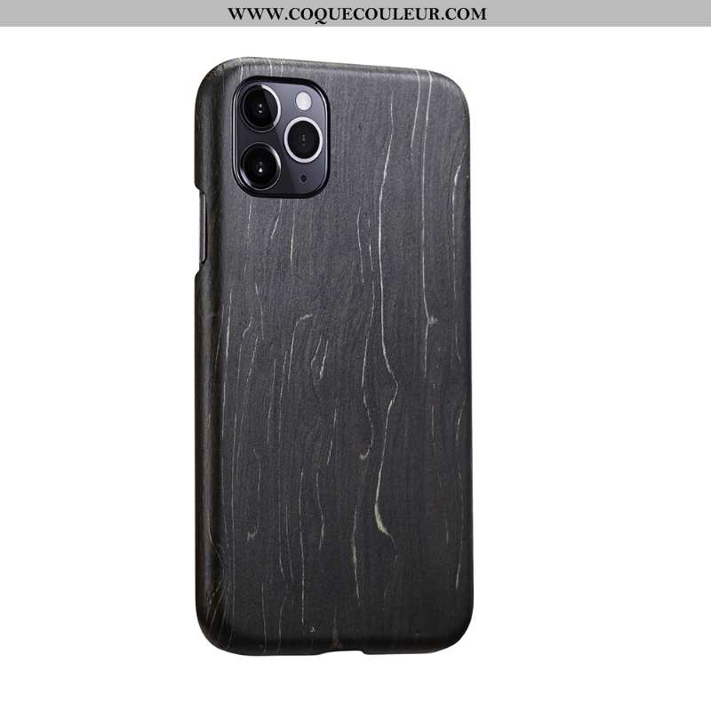 Housse iPhone 11 Pro Protection Téléphone Portable Légère, Étui iPhone 11 Pro En Bois Qualité Noir