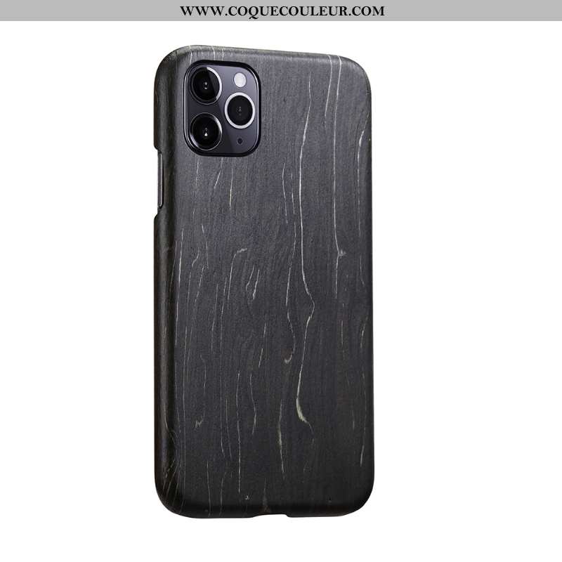 Housse iPhone 11 Pro Protection Téléphone Portable Légère, Étui iPhone 11 Pro En Bois Qualité Noir