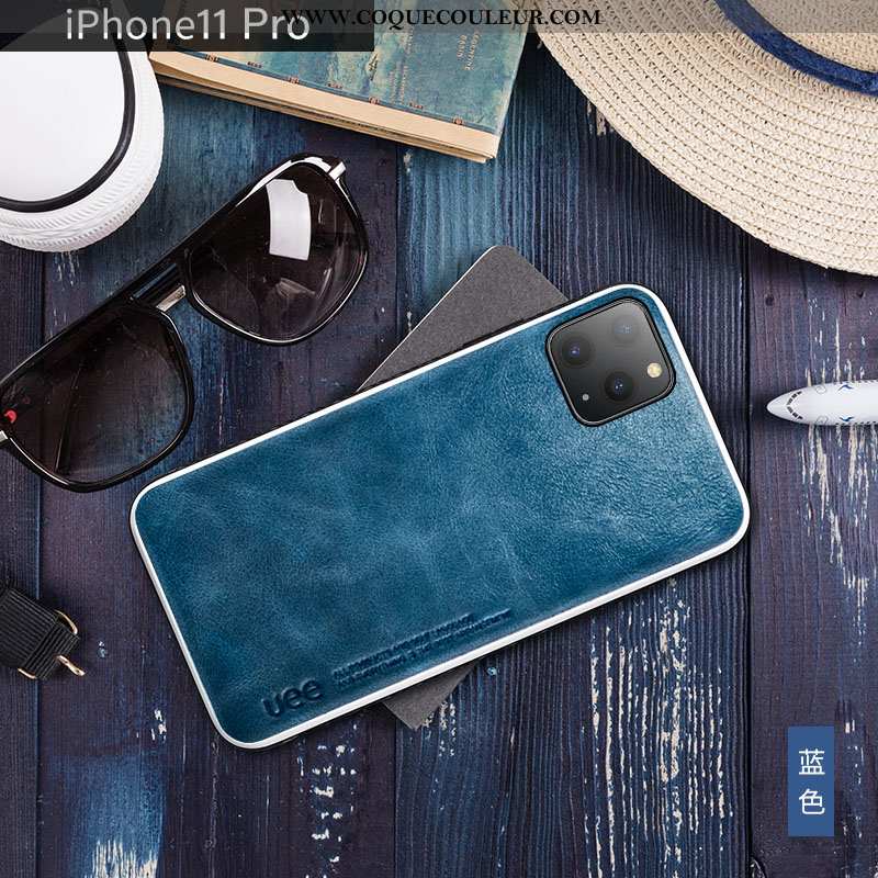 Housse iPhone 11 Pro Cuir Véritable Cuir Bovins, Étui iPhone 11 Pro Tendance Net Rouge