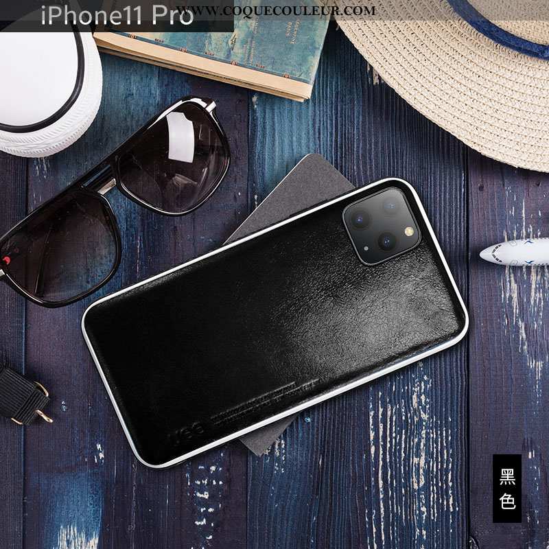 Housse iPhone 11 Pro Cuir Véritable Cuir Bovins, Étui iPhone 11 Pro Tendance Net Rouge