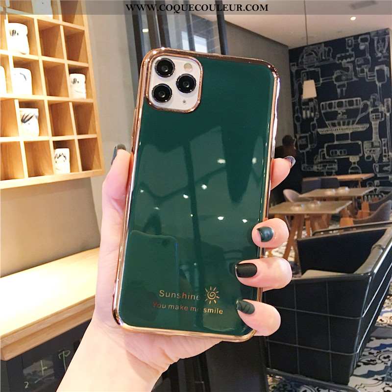 Étui iPhone 11 Pro Fluide Doux Coque, Coque iPhone 11 Pro Luxe Border Verte