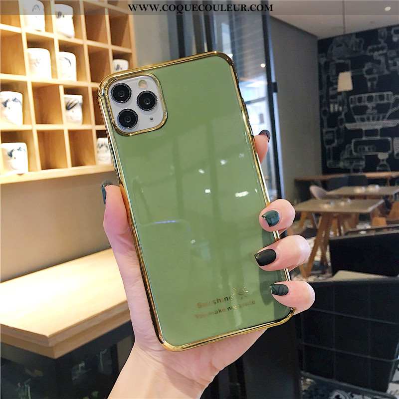 Étui iPhone 11 Pro Fluide Doux Coque, Coque iPhone 11 Pro Luxe Border Verte