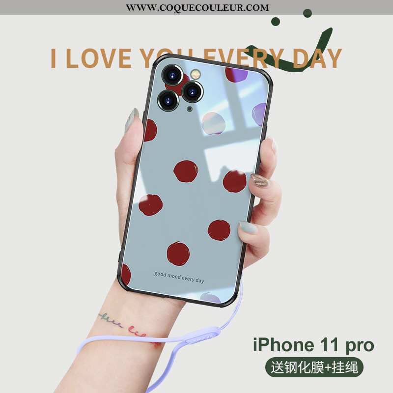 Coque iPhone 11 Pro Personnalité Nouveau Rose, Housse iPhone 11 Pro Créatif Bleu