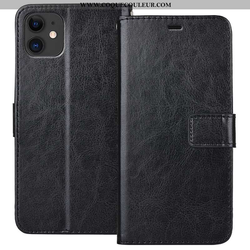 Étui iPhone 11 Cuir Tout Compris Bleu, Coque iPhone 11 Fluide Doux Bleu