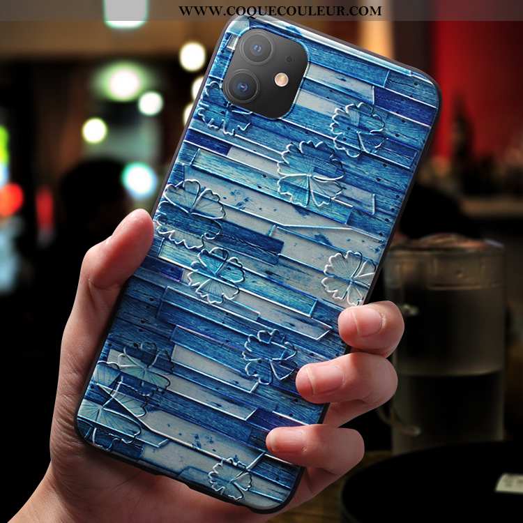 Housse iPhone 11 Silicone Ultra Net Rouge, Étui iPhone 11 Délavé En Daim Nouveau Bleu