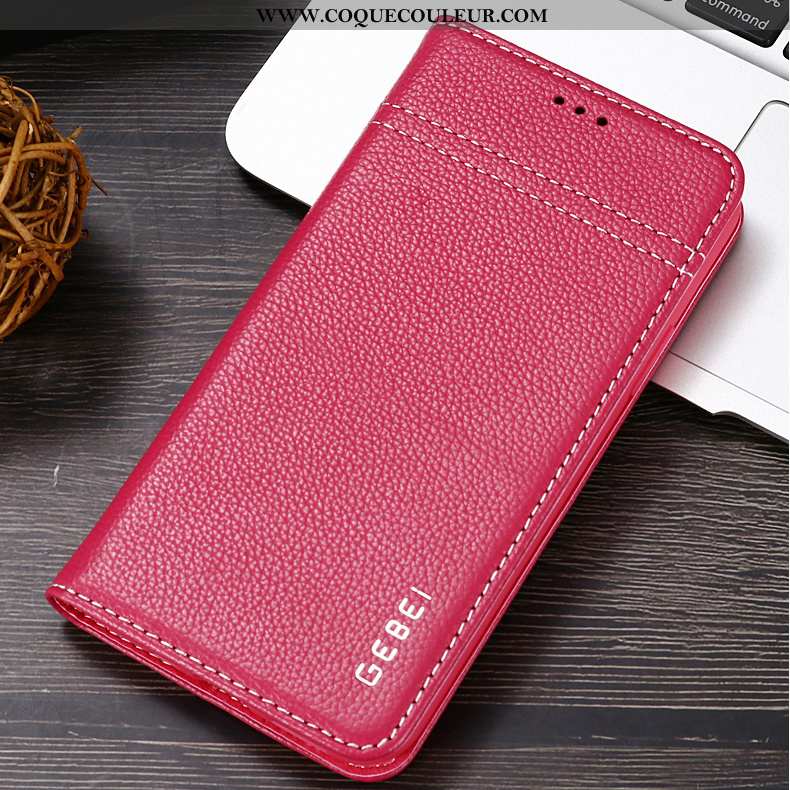 Étui iPhone 11 Personnalité Coque Étui, iPhone 11 Cuir Véritable Protection Rouge