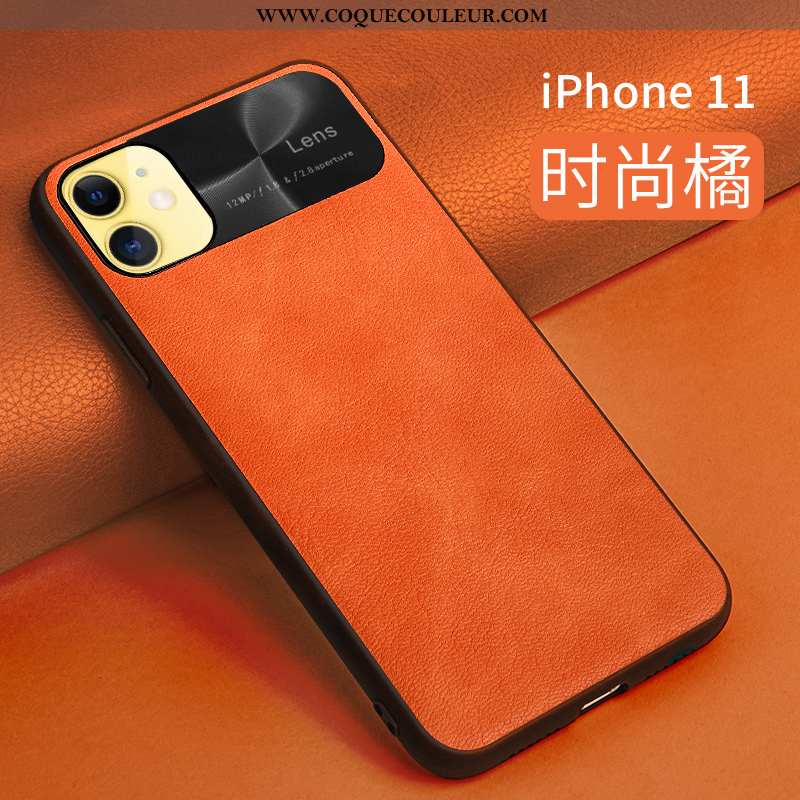 Housse iPhone 11 Cuir Protection Légère, Étui iPhone 11 Silicone Orange