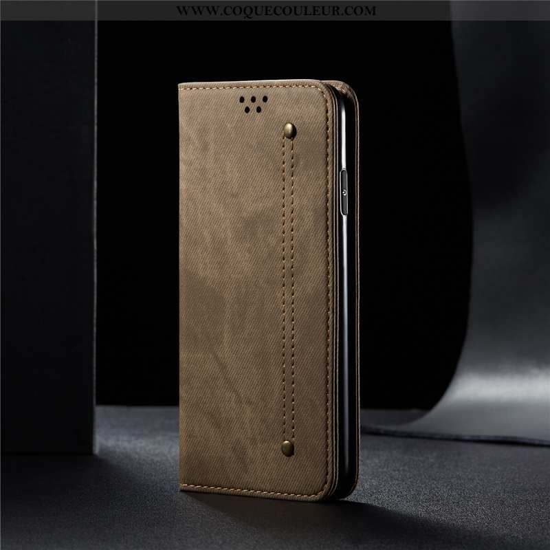 Étui iPhone 11 Cuir Véritable Luxe, Coque iPhone 11 Cuir Business Noir