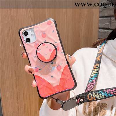 Housse iPhone 11 Ornements Suspendus Dessin Animé Net Rouge, Étui iPhone 11 Personnalité Petit Rose