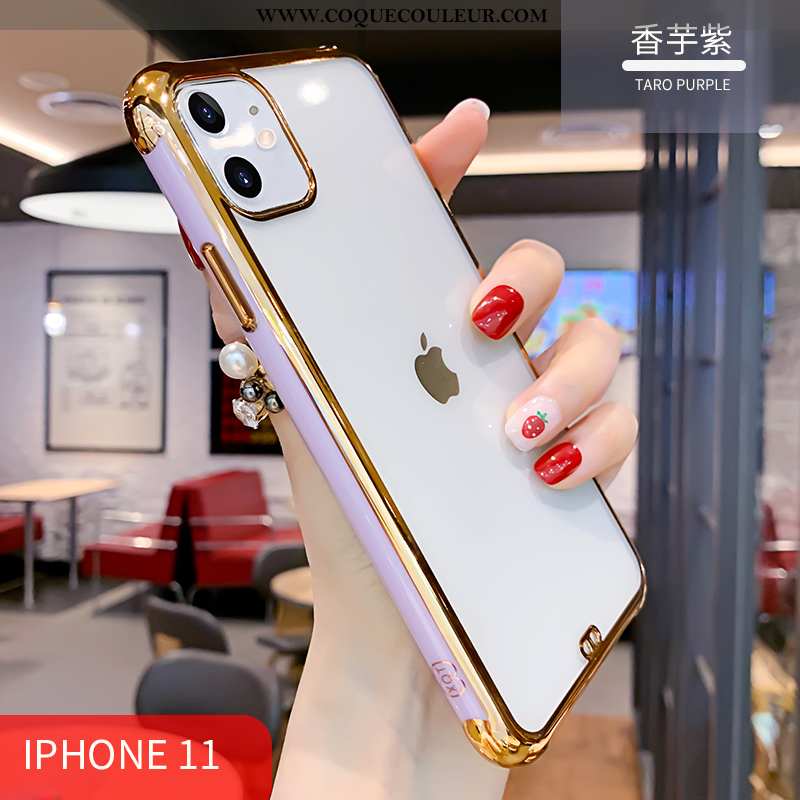 Étui iPhone 11 Tendance Fluide Doux Simple, Coque iPhone 11 Légère Rouge