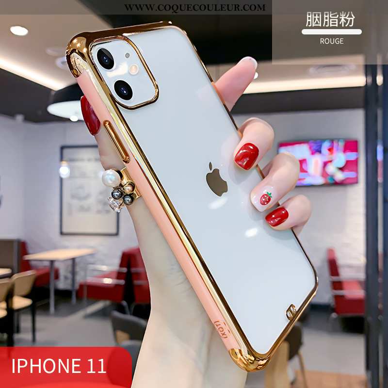 Étui iPhone 11 Tendance Fluide Doux Simple, Coque iPhone 11 Légère Rouge