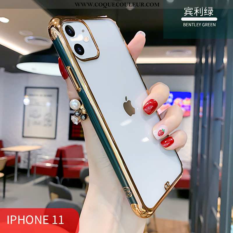 Étui iPhone 11 Tendance Fluide Doux Simple, Coque iPhone 11 Légère Rouge