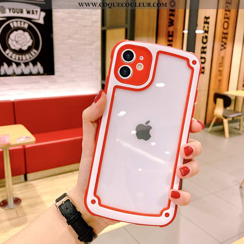 Étui iPhone 11 Transparent Protection Net Rouge, Coque iPhone 11 Tendance Violet