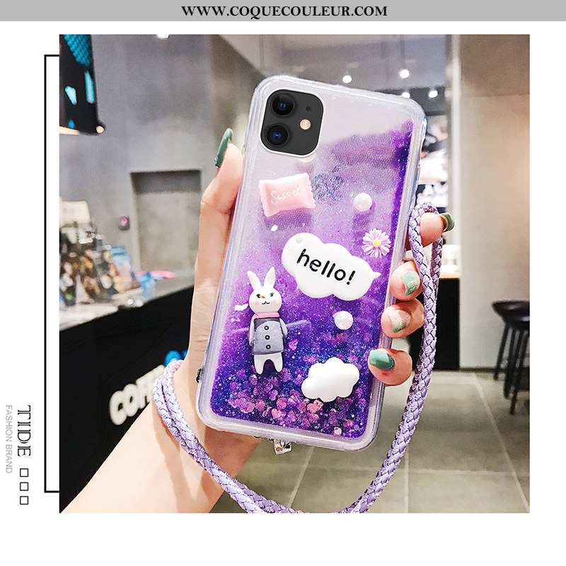 Housse iPhone 11 Créatif Tendance Étui, Étui iPhone 11 Dessin Animé Nouveau Violet