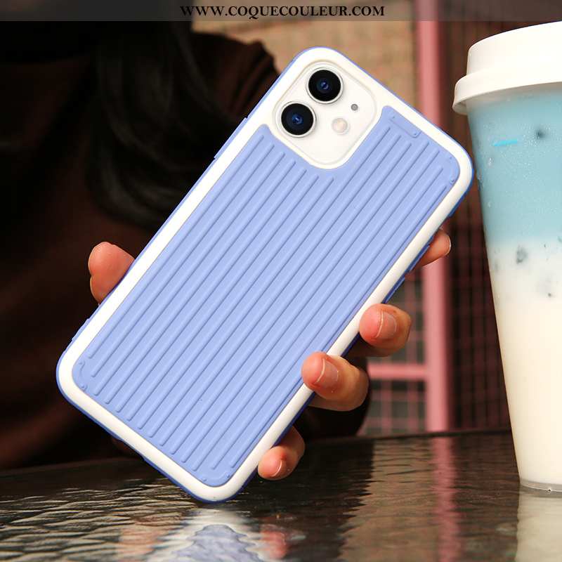 Housse iPhone 11 Tendance Étui Couleur Unie, iPhone 11 Fluide Doux Créatif Bleu