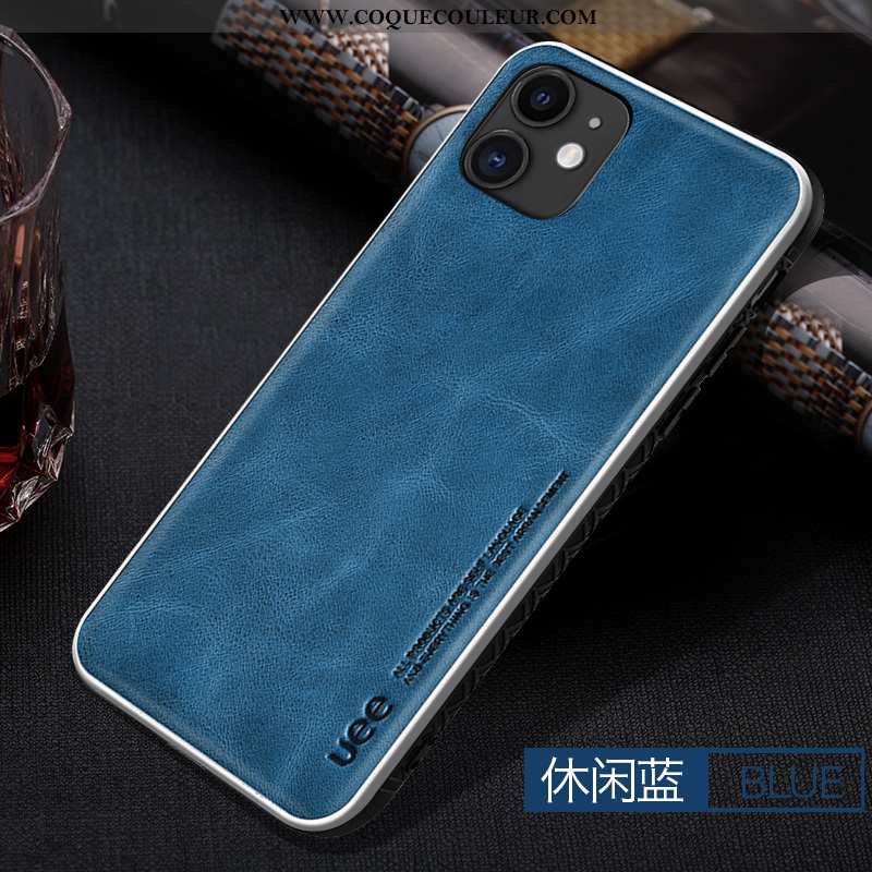 Housse iPhone 11 Tendance Vert Tout Compris, Étui iPhone 11 Cuir Véritable Bleu