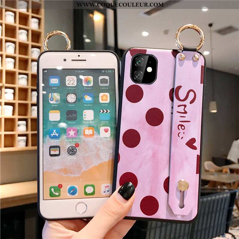 Coque iPhone 11 Charmant Support Tout Compris, Housse iPhone 11 Tendance Téléphone Portable Rose