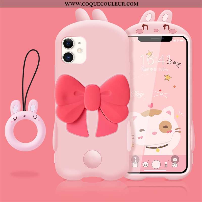 Étui iPhone 11 Dessin Animé Tout Compris Fluide Doux, Coque iPhone 11 Charmant Noir