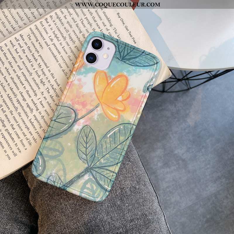 Étui iPhone 11 Vintage Tout Compris Style Chinois, Coque iPhone 11 Silicone Incassable Verte