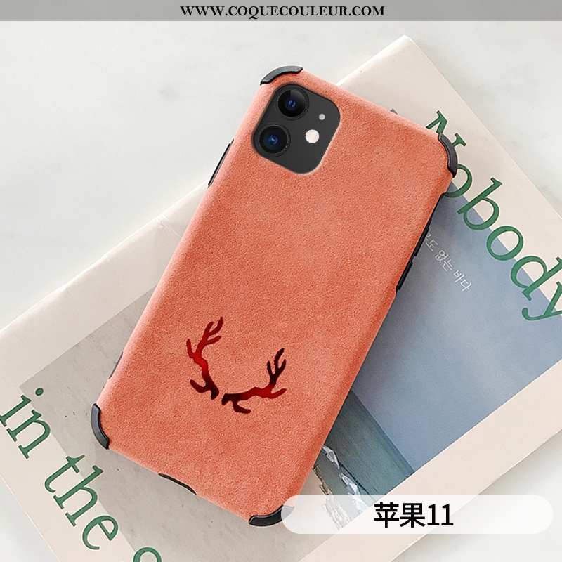 Housse iPhone 11 Daim Fourrure Simple Fluide Doux, Étui iPhone 11 Silicone Verte