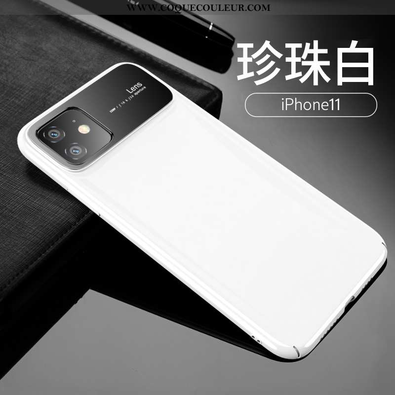 Housse iPhone 11 Verre Blanc Coque, Étui iPhone 11 Tendance Difficile Blanche