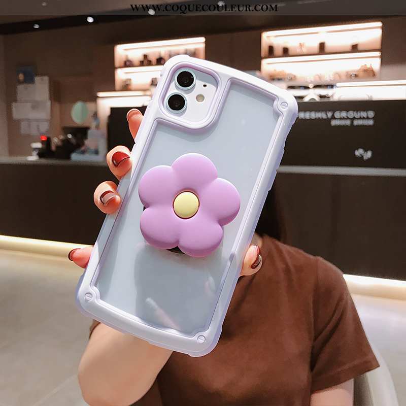 Étui iPhone 11 Créatif Coque Étui, iPhone 11 Charmant Fleurs Rose