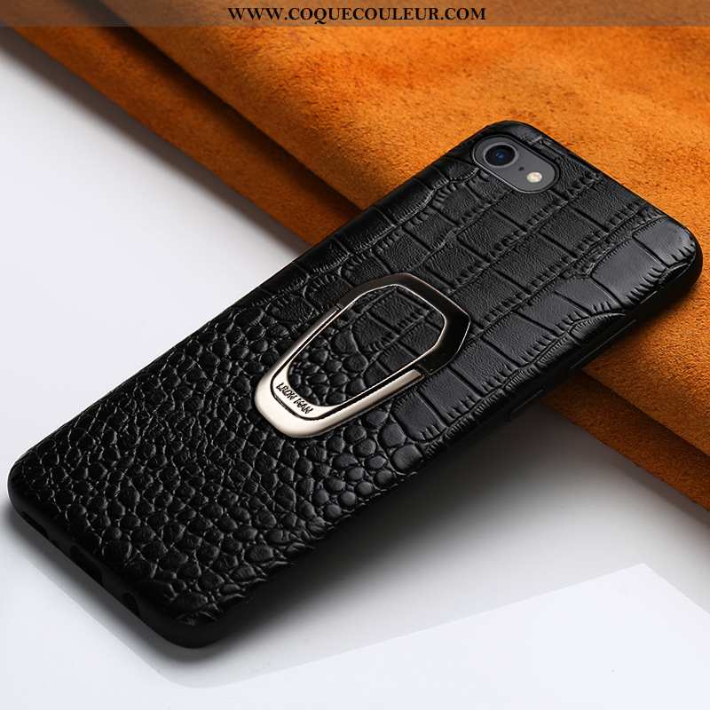 Étui iPhone 6/6s Plus Cuir Véritable Bovins Noir, Coque iPhone 6/6s Plus Tendance Incassable Noir