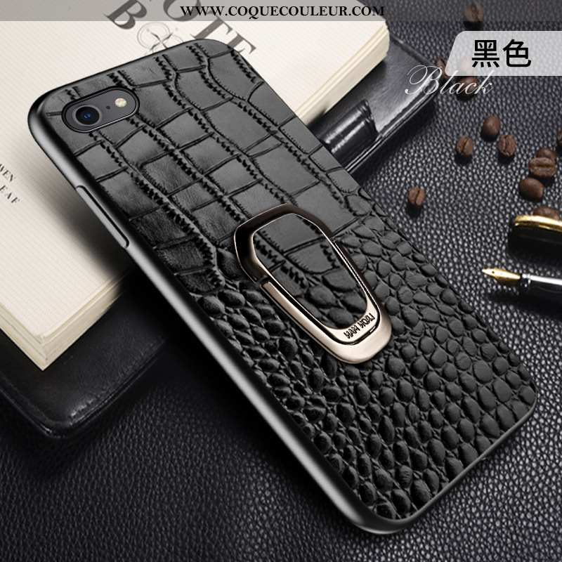 Étui iPhone 6/6s Plus Cuir Véritable Bovins Noir, Coque iPhone 6/6s Plus Tendance Incassable Noir