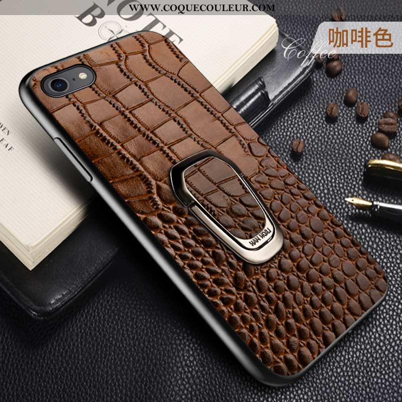 Étui iPhone 6/6s Plus Cuir Véritable Bovins Noir, Coque iPhone 6/6s Plus Tendance Incassable Noir