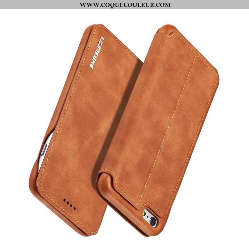 Étui iPhone 6/6s Plus Cuir Tout Compris Coque, Coque iPhone 6/6s Plus Silicone Nouveau Marron