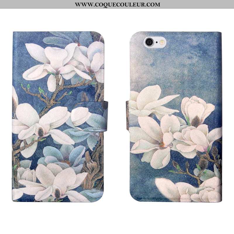 Coque iPhone 6/6s Plus Fleurs Bleu Coque, Housse iPhone 6/6s Plus Tendance Fluide Doux