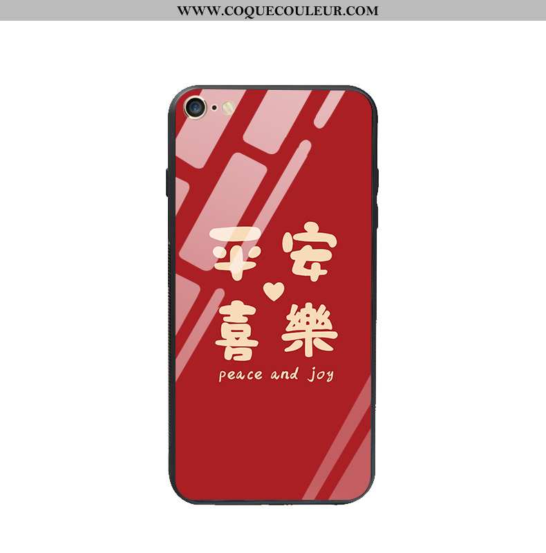 Étui iPhone 6/6s Plus Protection Nouveau Étui, Coque iPhone 6/6s Plus Verre Incassable Rouge