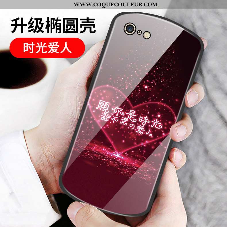 Housse iPhone 6/6s Plus Verre Nouveau Incassable, Étui iPhone 6/6s Plus Protection Net Rouge Noir