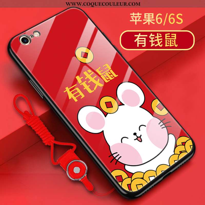 Étui iPhone 6/6s Plus Dessin Animé Nouveau Difficile, Coque iPhone 6/6s Plus Charmant Verre Rouge