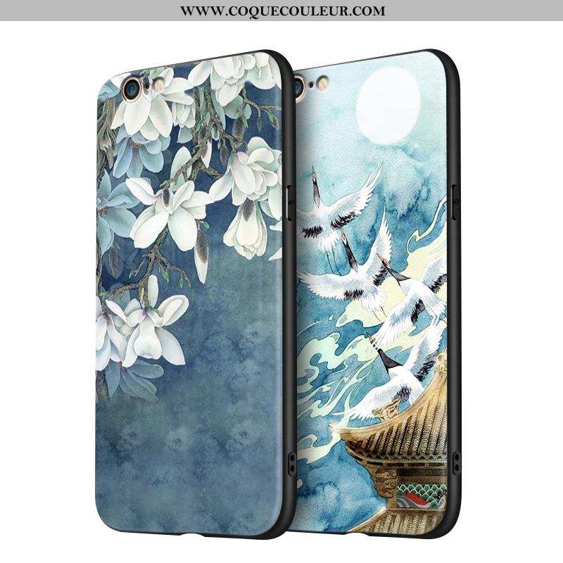 Étui iPhone 6/6s Fluide Doux Bleu, Coque iPhone 6/6s Silicone Téléphone Portable Bleu