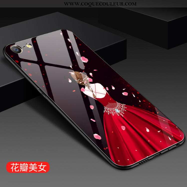 Coque iPhone 6/6s Protection Rouge Incassable, Housse iPhone 6/6s Verre Net Rouge Bleu