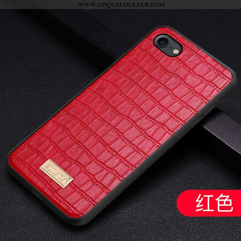 Housse iPhone 6/6s Cuir Coque Crocodile, Étui iPhone 6/6s Modèle Fleurie Téléphone Portable Rouge